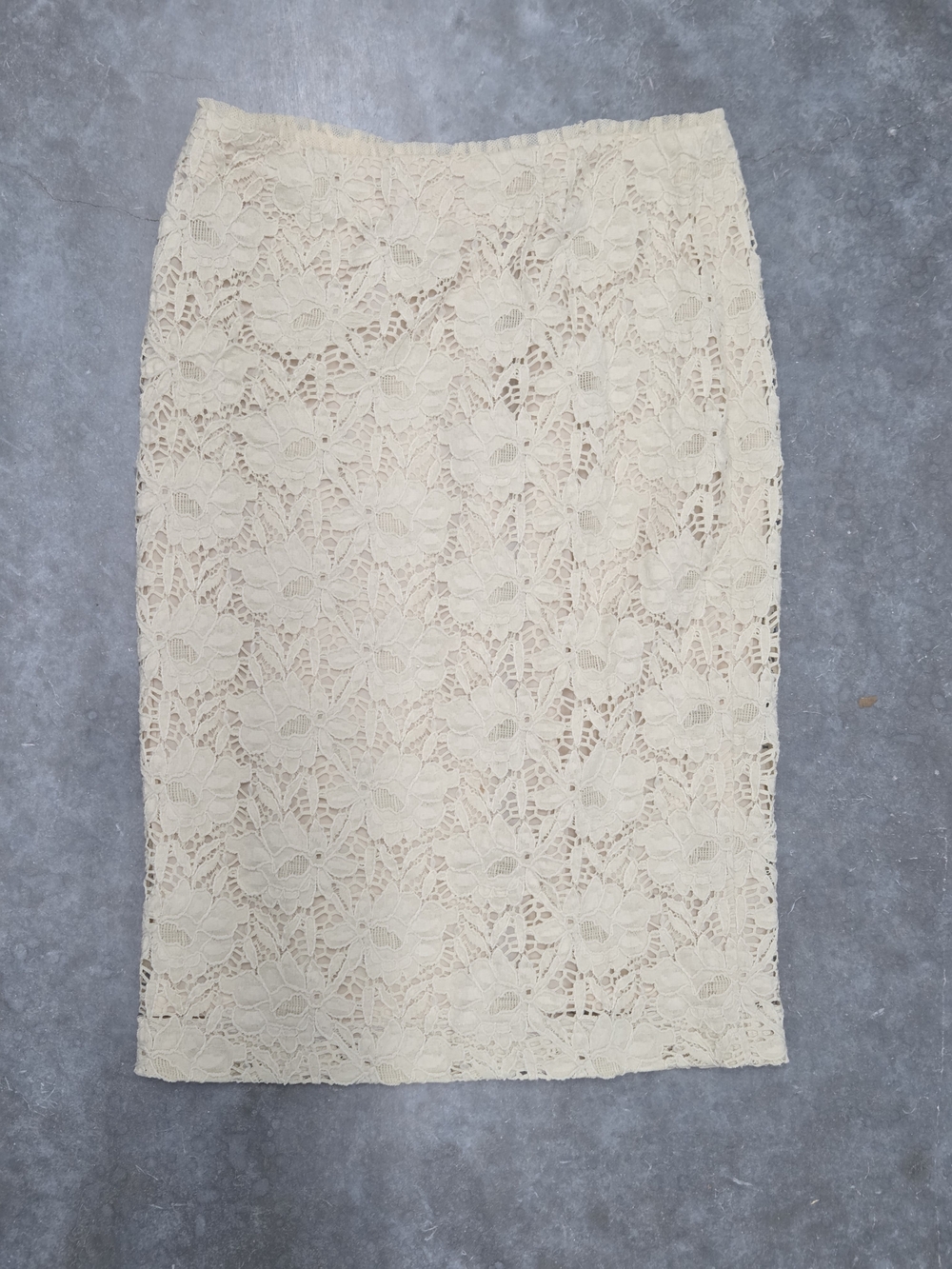 Blumarine Cream Floral Lace Pencil Skirt Zipper Size 8